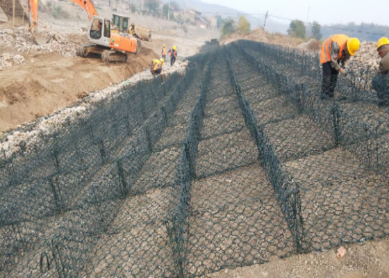 PVC powłoka  Gabion Materac Wwoven Mesh Gabion ISO9001 Approved Slope Protection Gabion kosze Materac