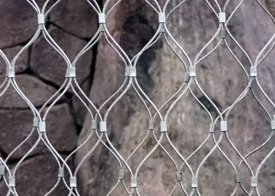 Romboidalna sieć zapobiegania upadkom skał z podłączeniem żelazowym dla zoo