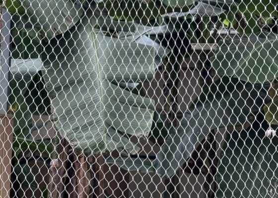 Romboidal Hole Zoo Rope Mesh ze stali nierdzewnej Flexible Ferroled For Animal Enclosures