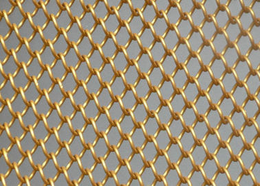 Dekoracyjna siatka metalowa zasłona aluminium złoto 6 mm x 6 mm dostosowany rozdzielacz pomieszczeń