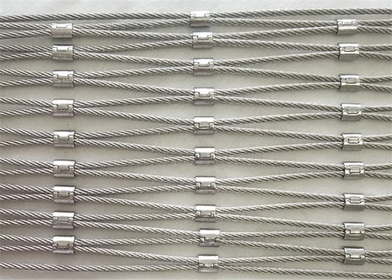 Romboidal Hole Zoo Rope Mesh ze stali nierdzewnej Flexible Ferroled For Animal Enclosures