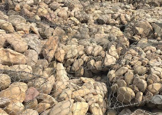 Kontrola powodzi 4,0 mm Gabion Mesh Klatka Do kamienia worek gabion pudełka rzeki wypełniające worki gabion PVC powlekane worek gabions